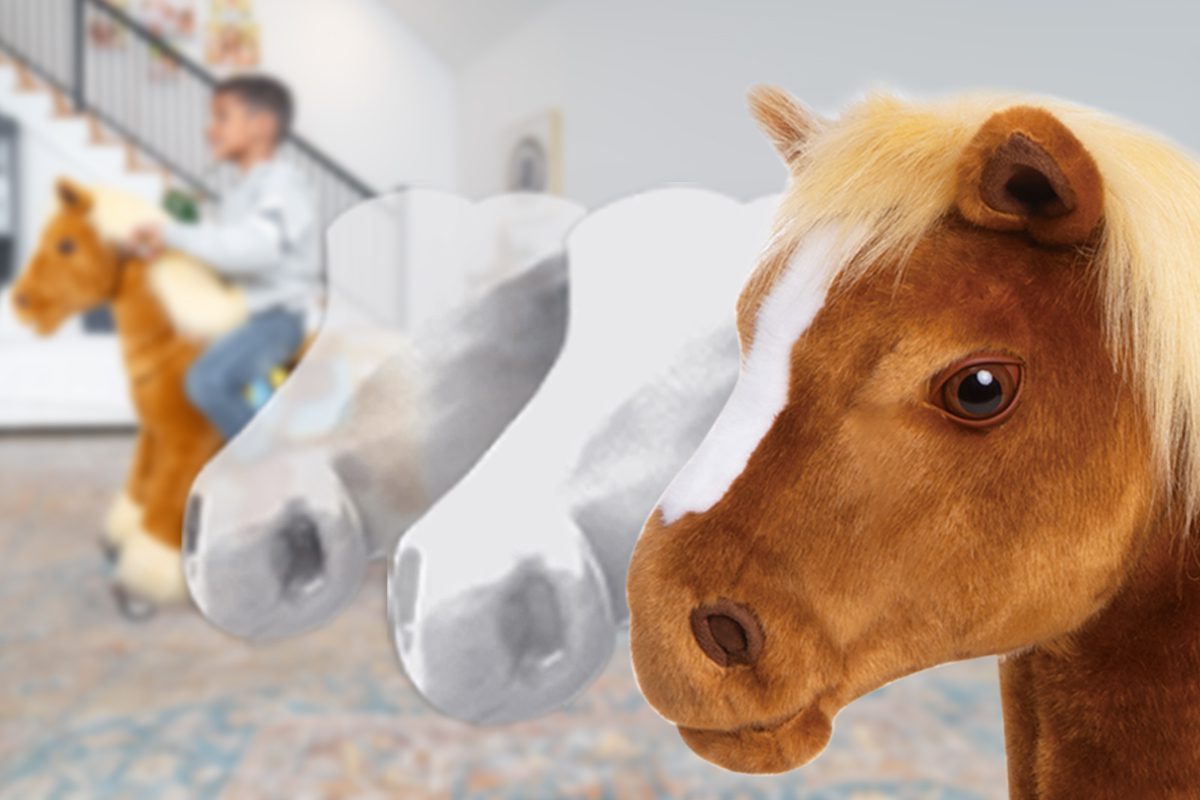 X-detial4 brown ride-on horse toy