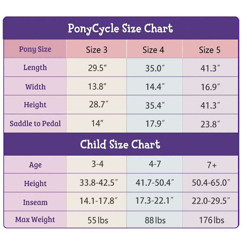 ponycycle® model y size