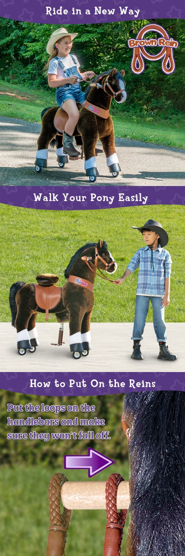 brown rein-listing Adds extra fun and a realistic riding experience!