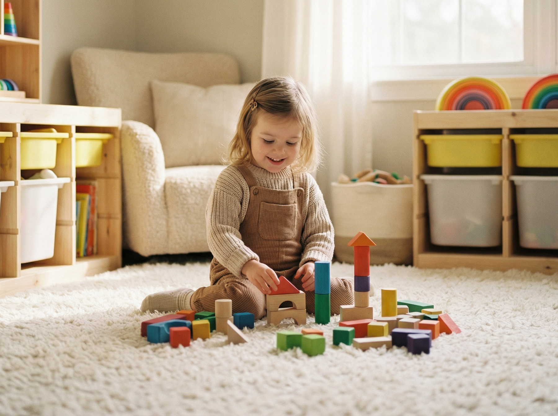 girl playing toys