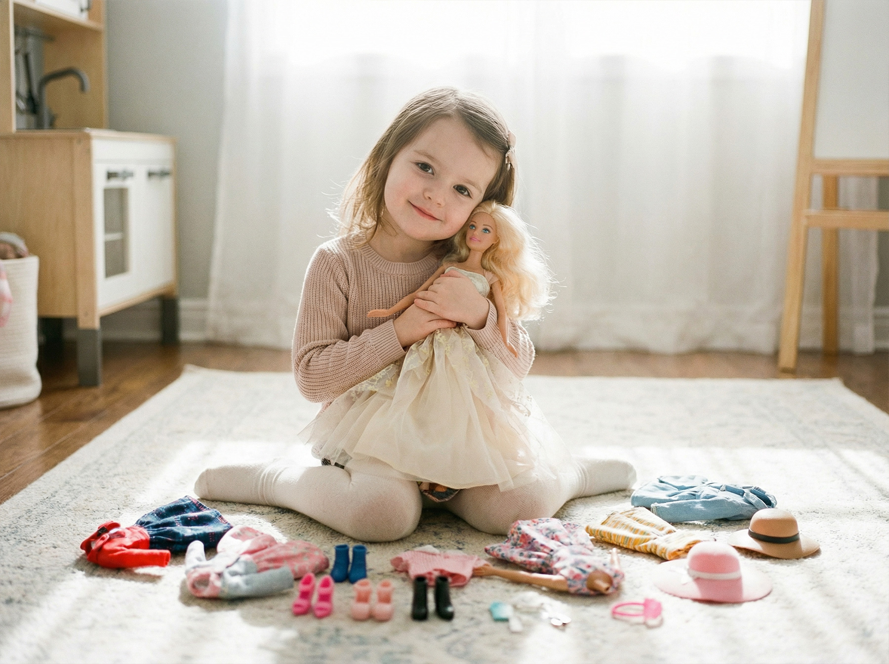 girl playing doll