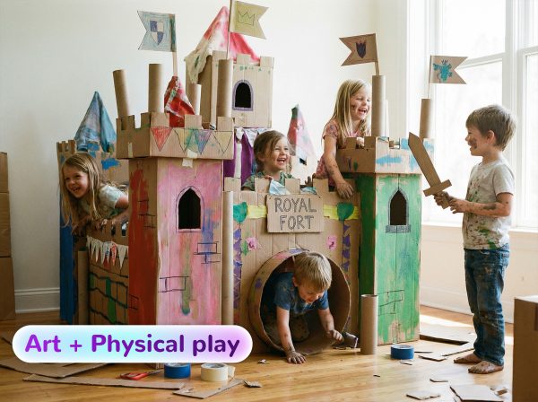 cardboard build-and-color play structure