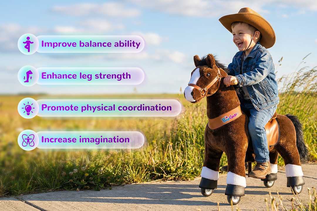 boy riding ponycycle ride-on toy